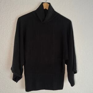 BCBGMaxAzria Black Wide Sleeves Turtleneck Sweater Medium Pullover Y2K